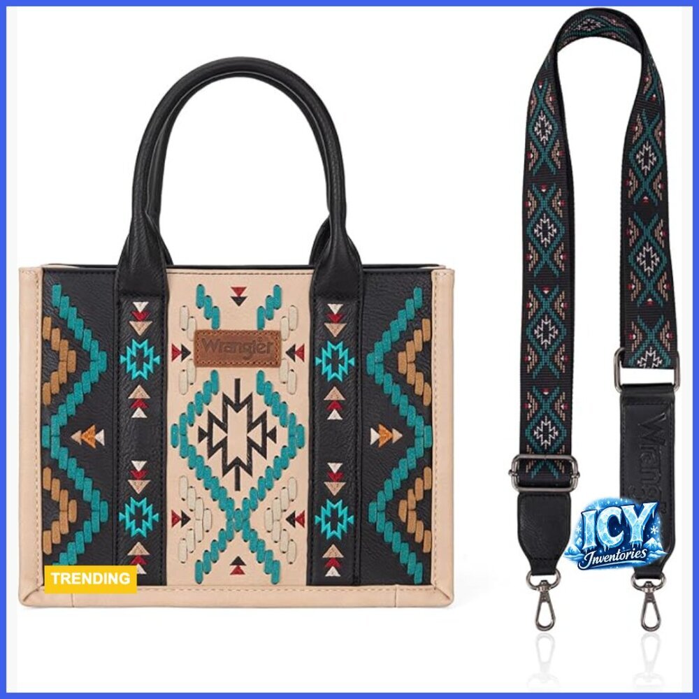 Western Whipstitch Tote Bag with Adjustable Crossbody Strap